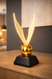Luxury Wing Decor – White Wings with Gold Ball Base