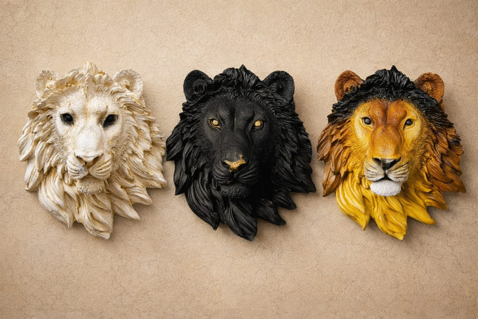 Wall Lion Heads 10 Inches